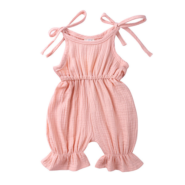 New Arrivals Newborn Toddler Baby Girls Sleeveless Solid Romper Jumpsuit Outfit