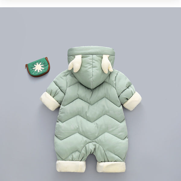 Baby Winter Snowsuit Plus Velvet Thick Baby Boys Jumpsuit 0-3 Years Newborn Romper Girl Clothes Overalls Toddler Coat